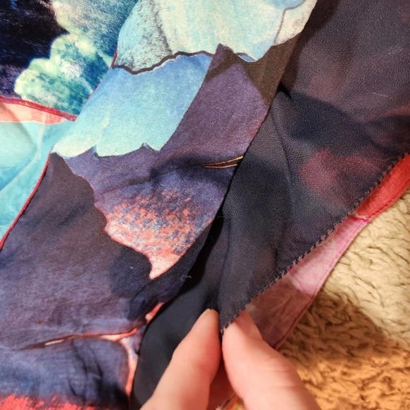 Anthropologie Leifsdottir Patchwork silk and velvet Floral Dress Size 8 - Picture 7 of 9